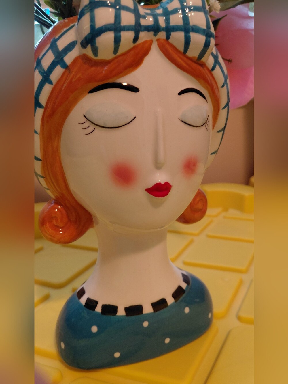 Lady Head Vase Retro Vintage 1950's Look - Picture 3 of 9